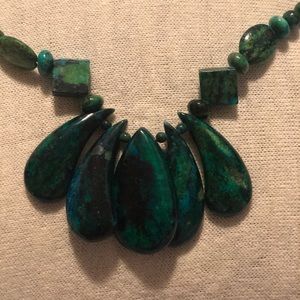 Green Stone Statement Necklace